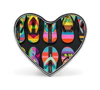 Lightweight Durable Metal Colorful Elephants Lapel Pin, Round Fashion Heart Badge for Shirts, Jackets, Hats