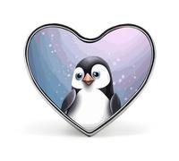Lightweight Durable Metal I Love Penguins Lapel Pin, Round Fashion Heart Badge for Shirts, Jackets, Hats