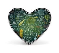 Lightweight Durable Metal Math Question Lapel Pin, Round Fashion Heart Badge for Shirts, Jackets, Hats