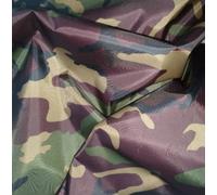 Lightweight & Durable Waterproof Polyester Fabric 4oz PU Coated | 140cm Wide | Supplied by the Metre or as Sample (Army Camo)