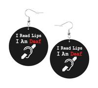Lightweight Earring I Am Deaf I Read Lips Leather Dangle Drop Earrings Novelty Women Earring for Decorations Anniversary Mother’s Day
