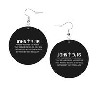 Lightweight Earring John 3-16 Verse God loves Teardrop Leather Earrings Novelty Women Earring for Mother’s Day Anniversary Decorations