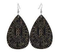 Lightweight Earring Odin Viking Norse Pagan Mythology Symbol Drop Earrings Fashion Leather Teardrop Earrings For Ladies Decorations Anniversary