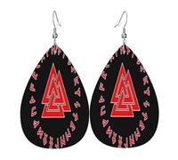 Lightweight Earring Odin Viking Norse Pagan Mythology Symbol Leather Earrings Decorative Teardrop Leather Earrings For Decorations Ladies Mother’S Day