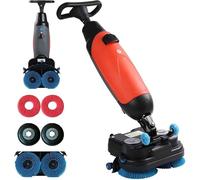 Lightweight Electric Floor Scrubber Machine, 17" Cleaning Width, 360° Rotating Double Brush Head, 13000 Sqft/H for Home and Commercial Spaces