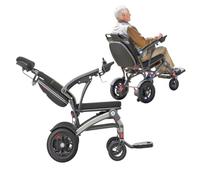 Lightweight Electric Folding Wheelchair, Compact Power Wheelchair, 200W Dual Motors, 120 Kg Load Capacity, 14.9 Kg, Mobility Aid, All Terrain Wheelchairs Can lie down,22A