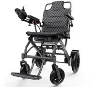 Lightweight Electric Wheelchair Foldable for Adults with Ergonomic Seat, 24Ah Lithium Battery / 500W Motor, 30 Miles Portable Power Motorized Wheelchair, All Terrains Electric Wheel Chair (A10-24AH)