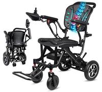 Lightweight Electric Wheelchair, Lumbar Protection Wheelchairs for Adults, Electric Wheelchairs for Adults Lightweight Foldable,Motorized Wheelchair Airline Approved- 200kg Capacity