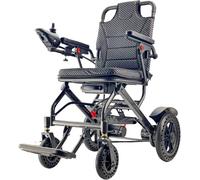 Lightweight Electric Wheelchair, Only 18 kg, Foldable Power Wheelchair for Adults, Dual Motors,Intelligent Folding, Motorized Mobility Scooters for Seniors, All Terrain, Travel Size (Black)