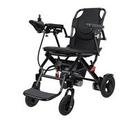 Lightweight Electric Wheelchairs for Adults, Foldable Electric Wheelchair/Powerchair, Aluminium Frame, 20km Range, 500W Motor, 10Ah Battery, for Travel & Airplane (Black)