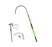 Lightweight Electrical Rescue Hook,High Voltage Insulated Rescue Hook,Detachable Firefighting Emergency Pole,Comes with a Storage Bag(Green,300cm)