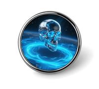 Lightweight Enamel Lapel Pin - Personalized Pensive Woman Fashion Brooch Pins for Women Men, Hat Bag Jacket Clothing Accessory Jewelry Gift, Transparent Energy Metal Skull, Circular