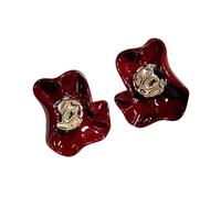 Lightweight Enameled Floral Studs Earrings with Irregular Petals for Women Holiday Gifts Floral Studs Earrings with Petals for Parties and Weddings