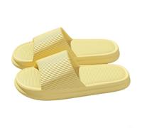 Lightweight EVA Footwear With Open-Toe Structure And Drainage Ports For Use In Showers Pools And Communal Bath Facilities(38-39 Yellow)