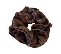Lightweight Fabric Scrunchie Double Layer Coffee Hair Tie 4 Stitched Edge Design Hair Rope Sport Casual Multipurpose Women Headwear