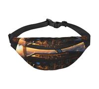 Lightweight Fanny Pack for Running Hiking, Airplane cockpit Print Big Waist Pack Sling Bag for Workout Travel, Black, One Size, Sports, Black, One Size, Sports