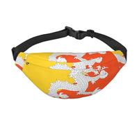 Lightweight Fanny Pack for Running Hiking, Bhutan flag Print Big Waist Pack Sling Bag for Workout Travel, Black, One Size, Sports, Black, One Size, Sports