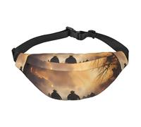 Lightweight Fanny Pack for Running Hiking, Firefighters fighting fires Print Big Waist Pack Sling Bag for Workout Travel, Black, One Size, Sports, Black, One Size, Sports
