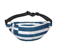 Lightweight Fanny Pack for Running Hiking, greek flag Print Big Waist Pack Sling Bag for Workout Travel, Black, One Size, Sports, Black, One Size, Sports