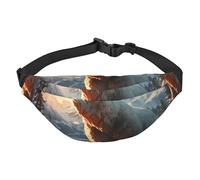 Lightweight Fanny Pack for Running Hiking, Polar bear in winter Print Big Waist Pack Sling Bag for Workout Travel, Black, One Size, Sports, Black, One Size, Sports
