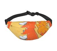 Lightweight Fanny Pack for Running Hiking, Sunflower seeds and foxes Print Big Waist Pack Sling Bag for Workout Travel, Black, One Size, Sports, Black, One Size, Sports