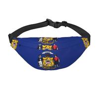 Lightweight Fanny Pack for Running Hiking, Wisconsin State Flag Print Big Waist Pack Sling Bag for Workout Travel, Black, One Size, Sports, Black, One Size, Sports