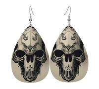Lightweight Faux Leather Earring, FashionTeardrop Earrings Cute Dangle Earrings Runner Bull Skull Print