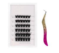 Lightweight Faux Mink Individual & Cluster False Eyelashes - Self-Adhesive, No-Glue Needed, 30-Piece Mix (10mm/12mm/14mm) for Volume & -Day Comfort