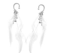 Lightweight Feathered Tassels Drop Earrings Handmade Jewelry Women Girls Fashionable Ear Cuff Accessories Elegant Evening Earrings