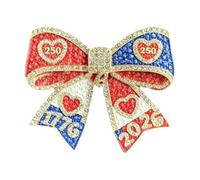 Lightweight Festive Bow Pins, Independence Day Brooch