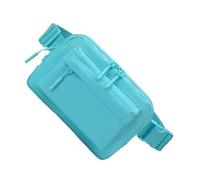 Lightweight Fitness Belt - and Water Resistant Bag | Secure Zip Pockets, Adjustable Shoulder Strap, Headphone Holder | Running, Hiking, Travel, Gym, Aqua Blue, refer to the description