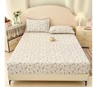 Lightweight Fitted Sheet Soft Cotton Bed Sheets With Deep Pocket 30cm, Single Double Queen King Bedding Bed Sheet, Mattress Cover For Student Dormitories, Washable(240x270cm,Grey)