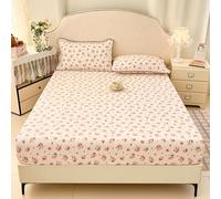 Lightweight Fitted Sheet Soft Cotton Bed Sheets With Deep Pocket 30cm, Single Double Queen King Bedding Bed Sheet, Mattress Cover For Student Dormitories, Washable(240x250cm,B)