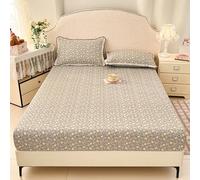 Lightweight Fitted Sheet Soft Cotton Bed Sheets With Deep Pocket 30cm, Single Double Queen King Bedding Bed Sheet, Mattress Cover For Student Dormitories, Washable(150x200cm,C)