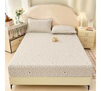 Lightweight Fitted Sheet Soft Cotton Bed Sheets With Deep Pocket 30cm, Single Double Queen King Bedding Bed Sheet, Mattress Cover For Student Dormitories, Washable(180x200cm,E)