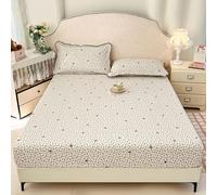 Lightweight Fitted Sheet Soft Cotton Bed Sheets With Deep Pocket 30cm, Single Double Queen King Bedding Bed Sheet, Mattress Cover For Student Dormitories, Washable(200x240cm,H)