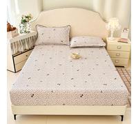 Lightweight Fitted Sheet Soft Cotton Bed Sheets With Deep Pocket 30cm, Single Double Queen King Bedding Bed Sheet, Mattress Cover For Student Dormitories, Washable(200x240cm,D)