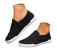 Lightweight Flats Canvas Shoes for Men, Plain Causal Slip On Trainers, Shallow Mouth Breathable Footwear, Soft Slip-Resistant Sole Walking Shoes, Hands-Free Moccasins New Dark Gray