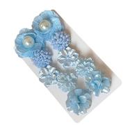 Lightweight Floral Ear Jewelry Women Pearl Accent, Blue