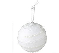 Lightweight Foam Ball Hanging Ornaments 8cm Diameter with Spiral Texture for Christmas Tree and Indoor Holiday Displays (White)