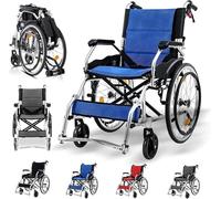 Lightweight Foldable Aluminum Wheelchair, Compact Transit and Self-Propelled Design for Easy Travel, Portable Folding Wheelchair for Convenience