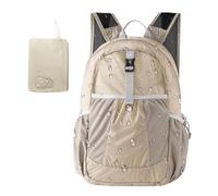Lightweight Foldable Backpack - Advanced Rain Defense, Packable Activity Sc, Traveling Airplane Sound | Waterproof Storage Pack with Fashion Design for Climbing Travels to School, khaki, Se référer au