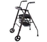 Lightweight Foldable Elderly Walkers with Wheels and Seat Adjustable Handle,Old Man Shopping Cart, Adjustable Armrest for The Elderly Beauty Comes