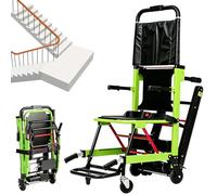 Lightweight Foldable Electric Stair Climbing Wheelchair, Crawler Stair Climber, for Elderly Disabled Patient and Goods Transfer(Green)