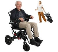 Lightweight Foldable Electric Wheelchair, 500W Motor, 12 Mile Range, Portable Mobility Aid with Adjustable Handrails, 22kg