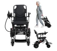Lightweight Foldable Electric Wheelchair for Adults, 22kg Portable Powerchair with 500W Motor & 12 Mile Range, Airline Approved, Removable Battery, 120kg Capacity for Travel & Daily Use (Black)