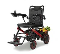 Lightweight Foldable Electric Wheelchair for Adults, 500W All-Terrain Power Motorized, Airline Approved Travel with Long Range(Red,20ah)