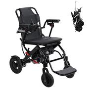 Lightweight Foldable Electric Wheelchair for Adults & Elderly, 22KG, 12 Mile Range, 500W Dual Motor Power Chair Airline-Approved Portable 360° Joystick Control Intelligent Braking System