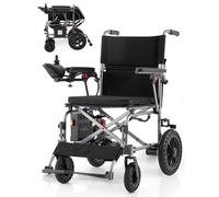 Lightweight Foldable Electric Wheelchair for Adults with Wider Seats,15km Range,Removable 10Ah Lithium Battery,Folding Bariatric Wheel Chairs for Seniors - Indoor&Outdoor