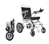 Lightweight, Foldable Electric Wheelchair, Small Indoor Electric Wheelchair with Aluminum Frame, and Electric or Manual Operation with a 12-Mile Range. 6.6A